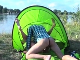 Cum piss orgy Eveline getting screwed on camping site