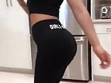 sexy girl in black leggings