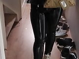 Some Sexy latina in Tight leather leggings