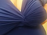 Big tits blue dress