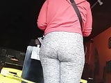 Slim thick ebony booty grey tights