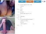 Big White Dick and huge black tits on webcam