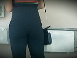 Candid Sexy Ass in Tight Black Pants and VPL High Heels