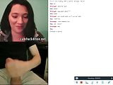 Cute Brunette Big dick reaction on webcam