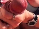 Nipples Out Stroking A Cock