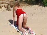 MDG video to set 100 - Cindy posing & rubbing on a beach