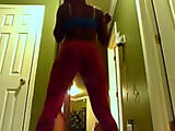 A appealing and sexy swarthy girlfriend on web camera in taut pants