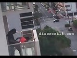 Black couple sex on the balcony in corovavirus time