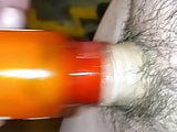 Bottle jack off small cock
